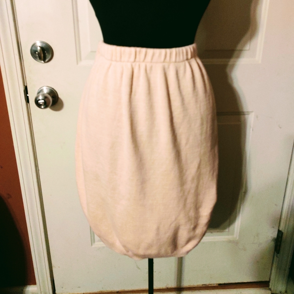 🌷🩷🌷Fantastic Vtg 80's Pastel Petal Baby Pink Stretch Knit Pencil Skirt - M